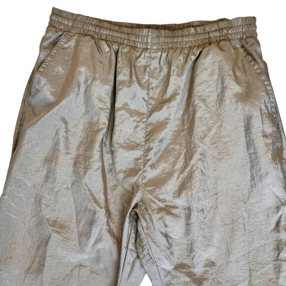 Vtg Womens 90s Workout Set Windbreaker Jacket & Pants Sz M Beige Golden Girl SEE - Picture 11 of 16